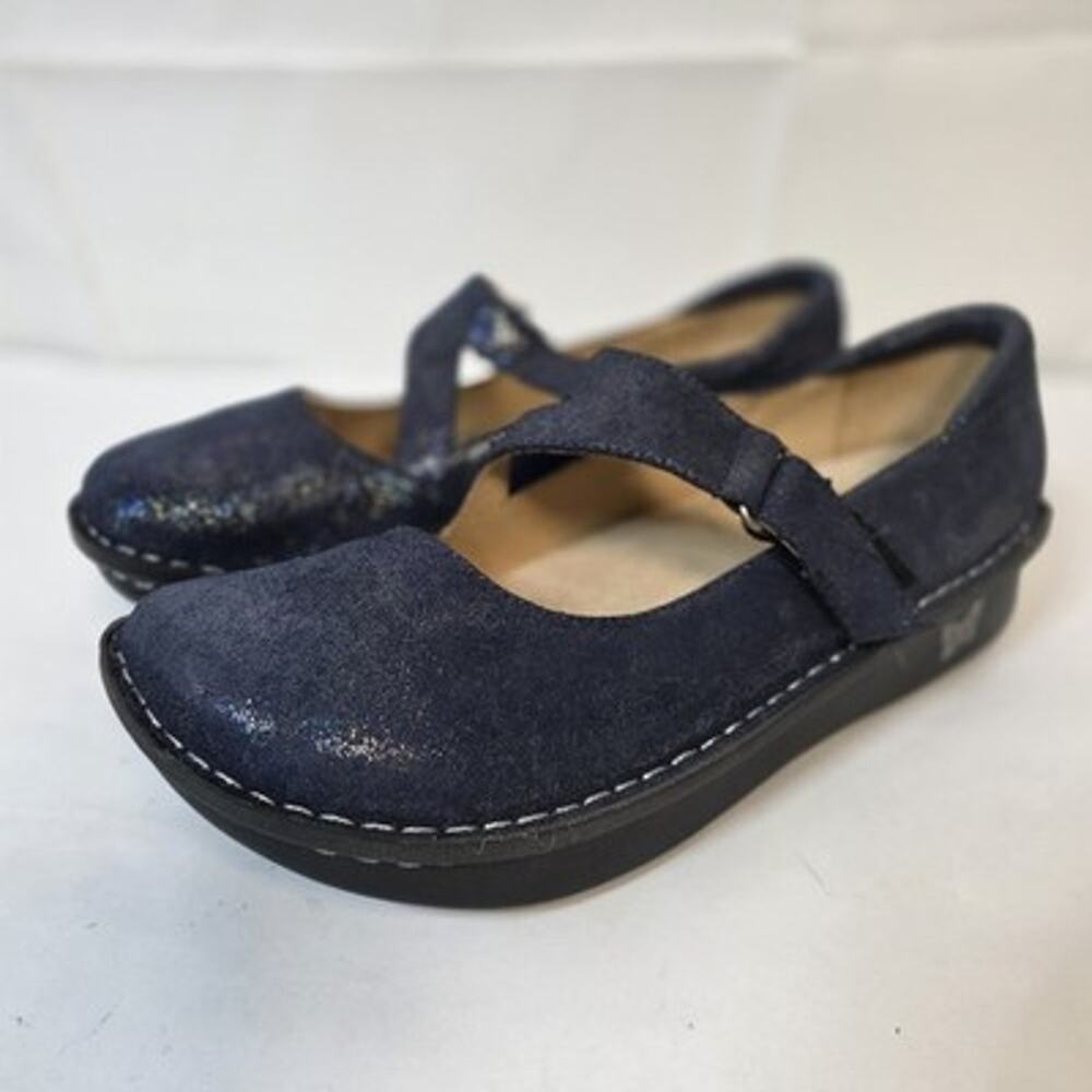 Alegria by PG Lite Womens 42 Blue Iridescent Mary Jane Clogs Comfort Shoes